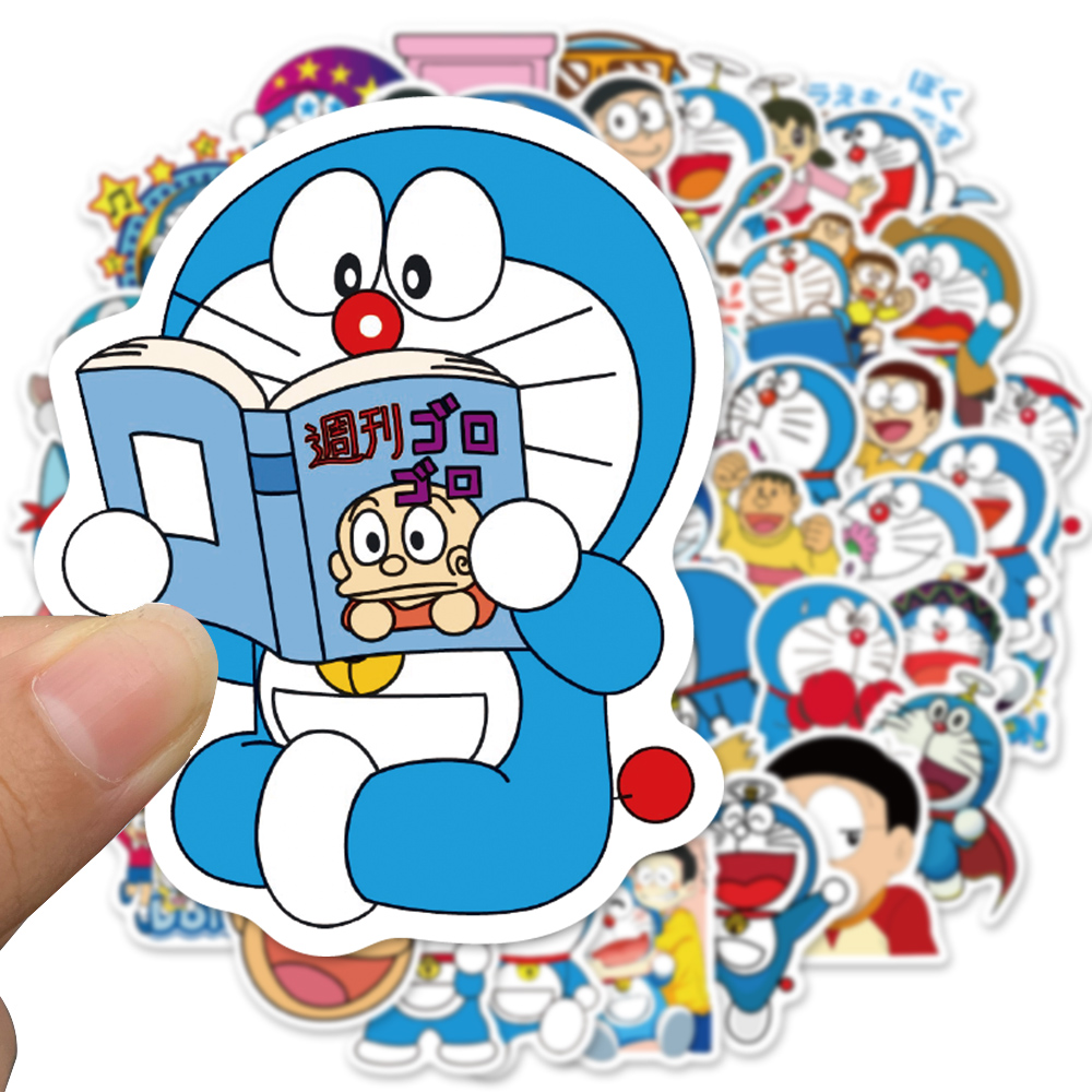 Bộ 50 Miếng Dán PVC Chống Thấm Nước Hình Doraemon Đáng Yêu | BigBuy360 - bigbuy360.vn