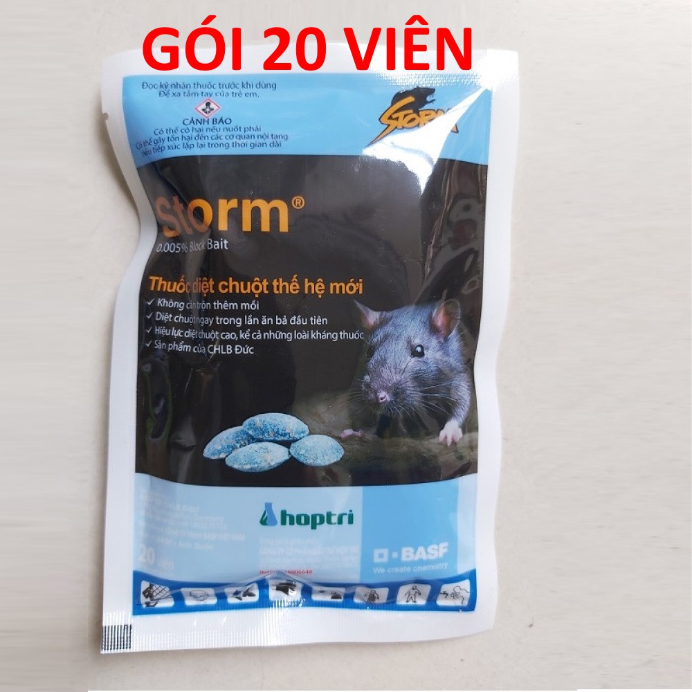 (gói 20 viên)Thuốc diệt chuột Storm - Diện mạo mới, vẫn tiêu chuẩn chất lượng Đức