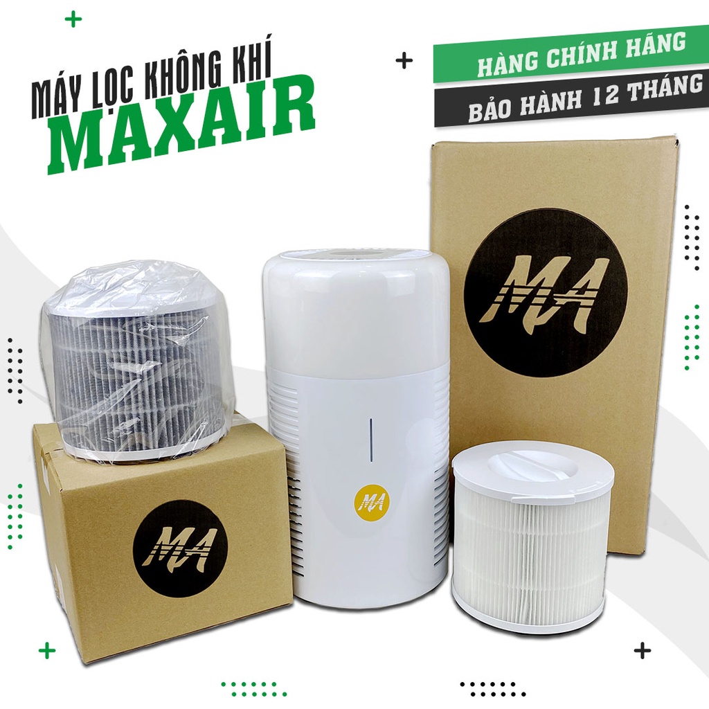 Combo Máy lọc không khí MaxAir và 1 lõi lọc không khí Hepa + 1 lõi lọc than hoạt tính Carbon