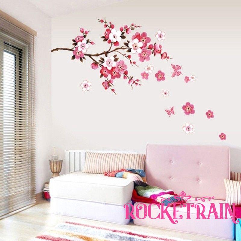 Miếng dán hình hoa đào nghệ thuật cho tường nhà