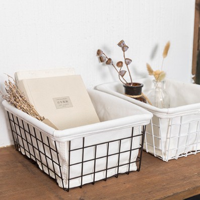 Giỏ sắt đựng đồ kèm lót (size 28cm)