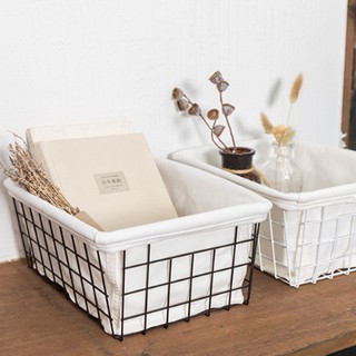 Giỏ sắt đựng đồ kèm lót (size 28cm)