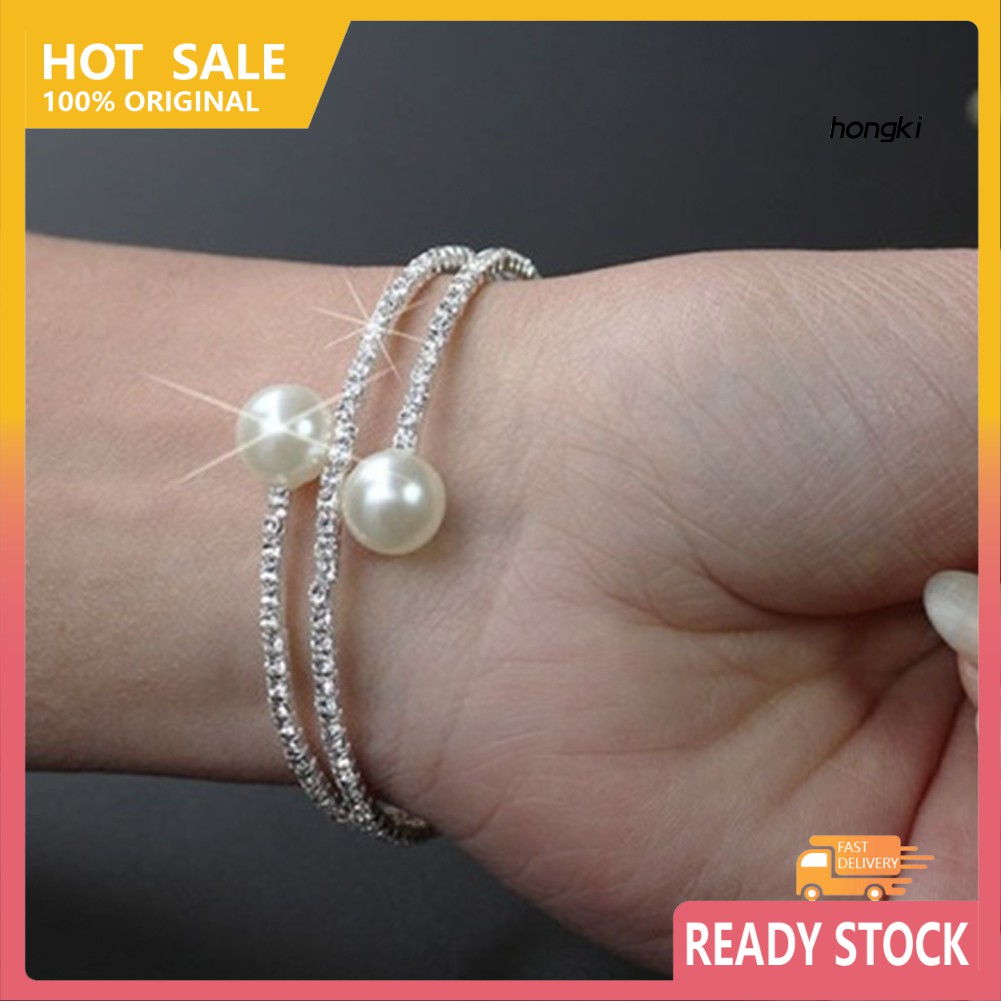 Vòng Tay Chuỗi Hạt Nhiều Lớp Đính Đá Lung Linh Cho Nữ