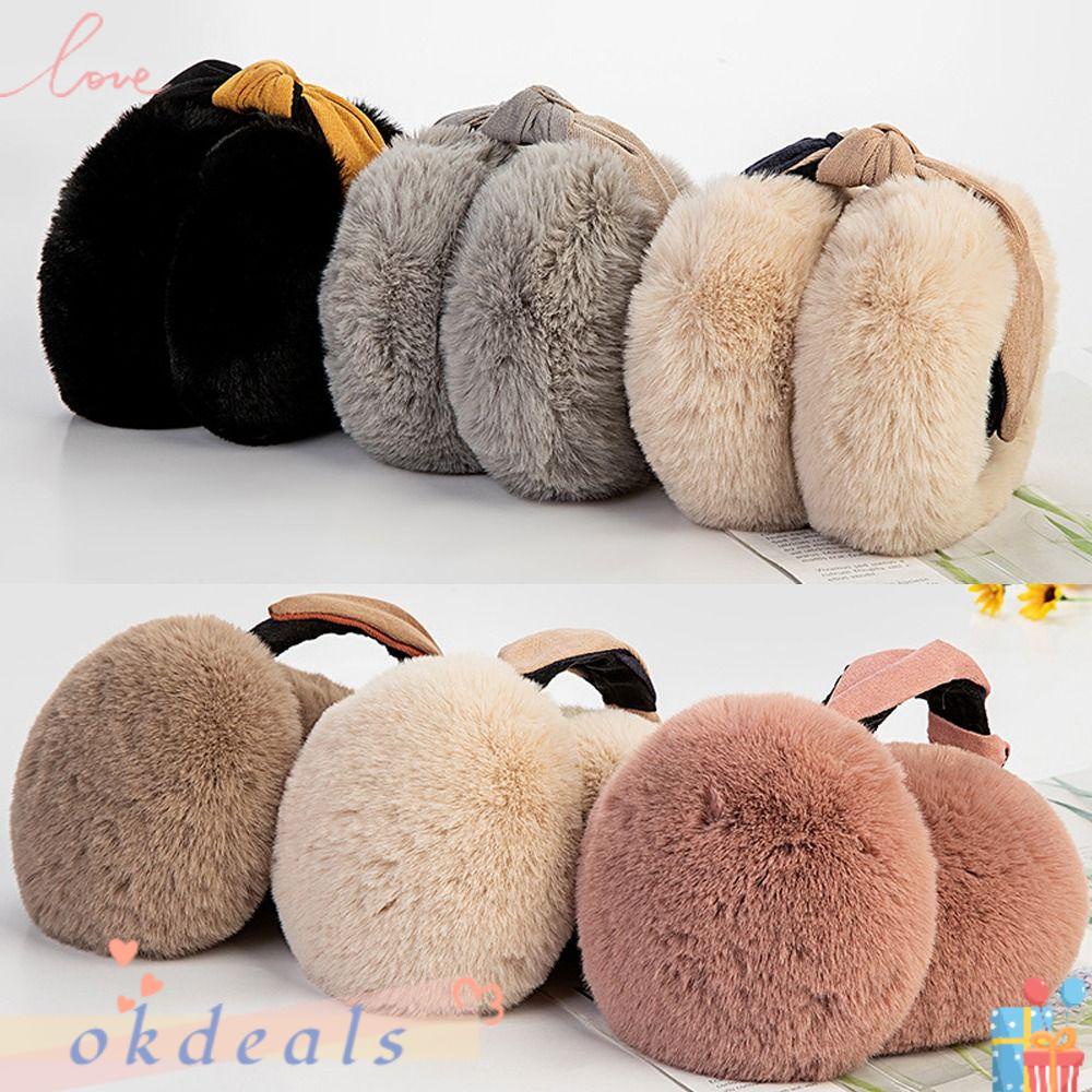 Okdeals Chụp Tai Giữ Ấm Hai Màu Bằng Vải Lông Mềm Mại Dành Cho Nam Nữ Hoạt Động Ngoài Trời