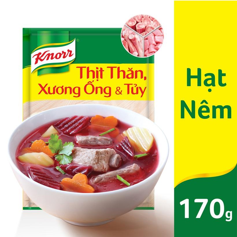 Hạt nêm Knorr từ thịt thăn và xương ống gói 170g