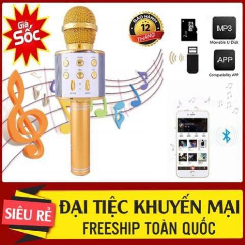 [BẢN MỚI NHẤT 2020]Mic Hát Karaoke Bluetooth Không Dây WS858 Hàn Quốc Âm Thanh Cực Chất lượngSIÊU HOT