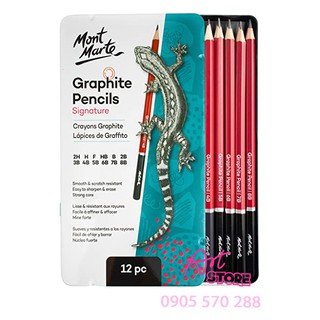 Set chì Signature Graphite Pencils Mont Marte 12 cây