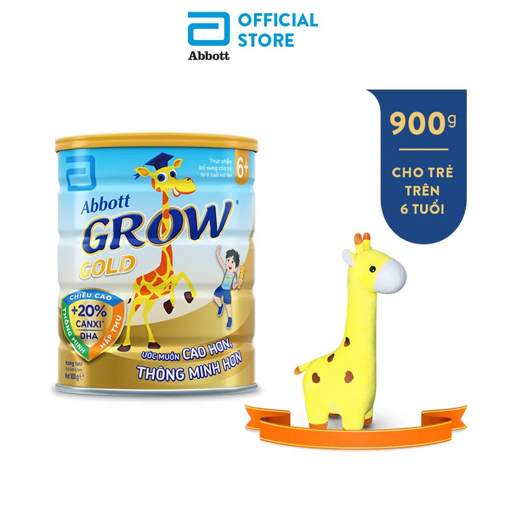 [Mã FMCGMAR giảm 10% đơn từ 400K] [Tặng hươu bông] Sữa bột Abbott Grow 6+ 900g