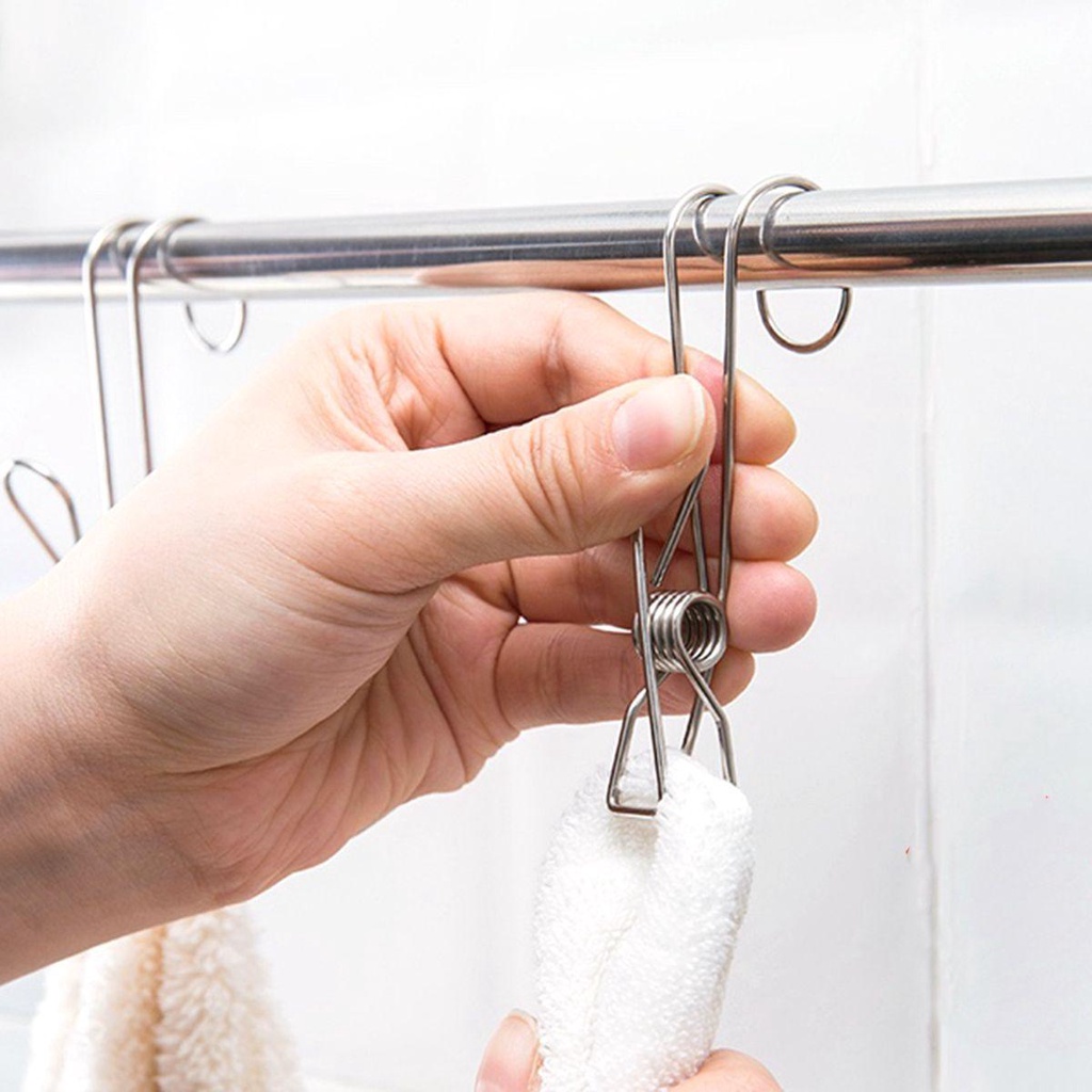 Kẹp Treo Khăn Tắm Bằng Thép Không Gỉ Thiết Kế Đuôi Dài Tiện Dụng