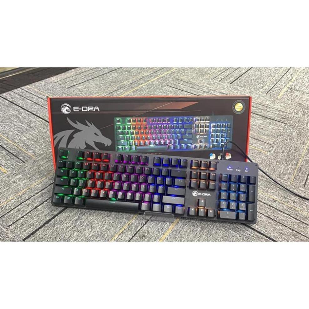 Bàn phím cơ chuyên game E-DRA EK311 - Vỏ kim loại - Đèn led Rainbow cực sáng - Blue switch - Bảo hành 24 tháng
