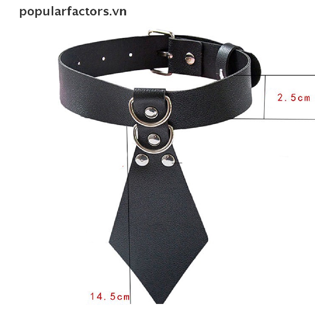 Vòng Cổ Choker Da PU Màu Đen Phong Cách Punk Rock Gothic Phổ Biến Cho Nữ