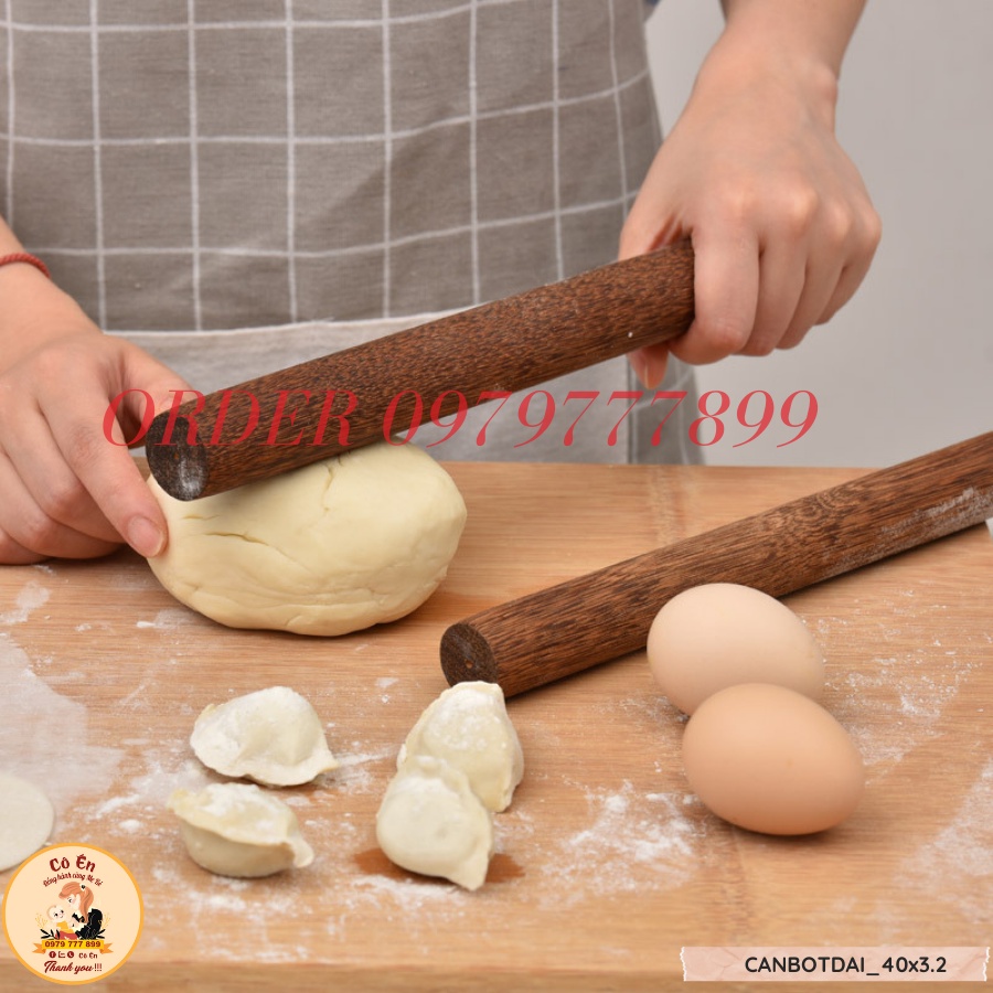 Cây Lăn Bột / Cán Bột Gỗ Nhiều Size dùng để làm bánh