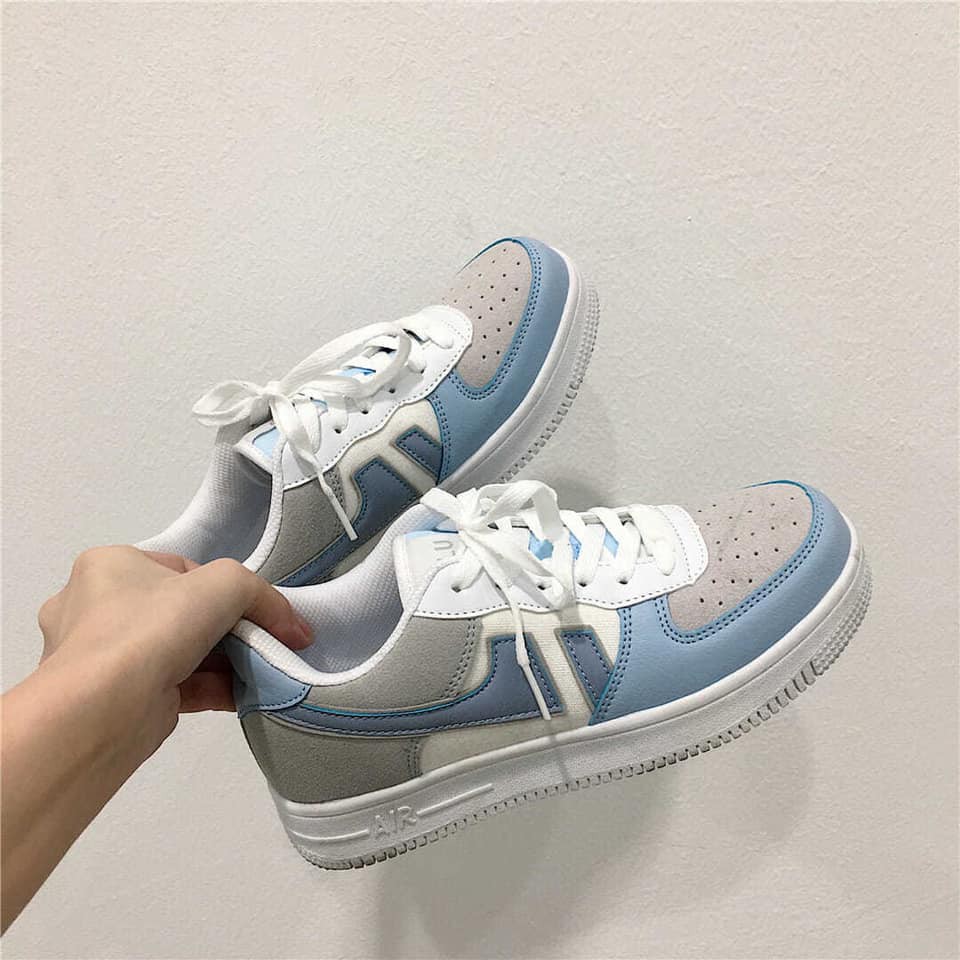 Giày AIR xanh thể thao nữ sneaker nữ phong cách ulzzang giá rẻ chất lượng độn đế