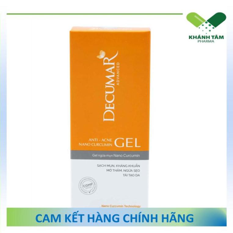 ! [NEW_Decumar Advanced] Gel ngừa mụn Nano curcumin (Tuýp 20g) [Decuma/ advance/ new/ kem nghệ]