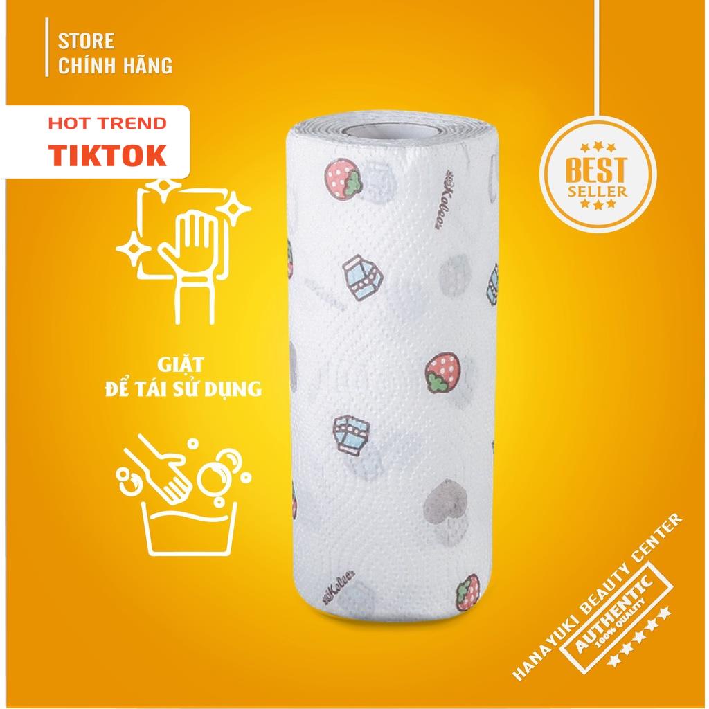 Khăn giấy cotton lau đa năng lau bếp, lau tay siêu dai hoạ tiết dễ thương có thể giặt - Hanayuki Asia