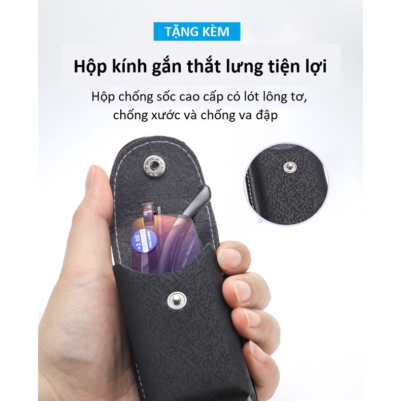 Kính lão đọc sách không viền gập gọn tiện lợi , giảm mỏi mắt, chống chói,chống ánh sáng xanh có hại từ điện thoại,laptop