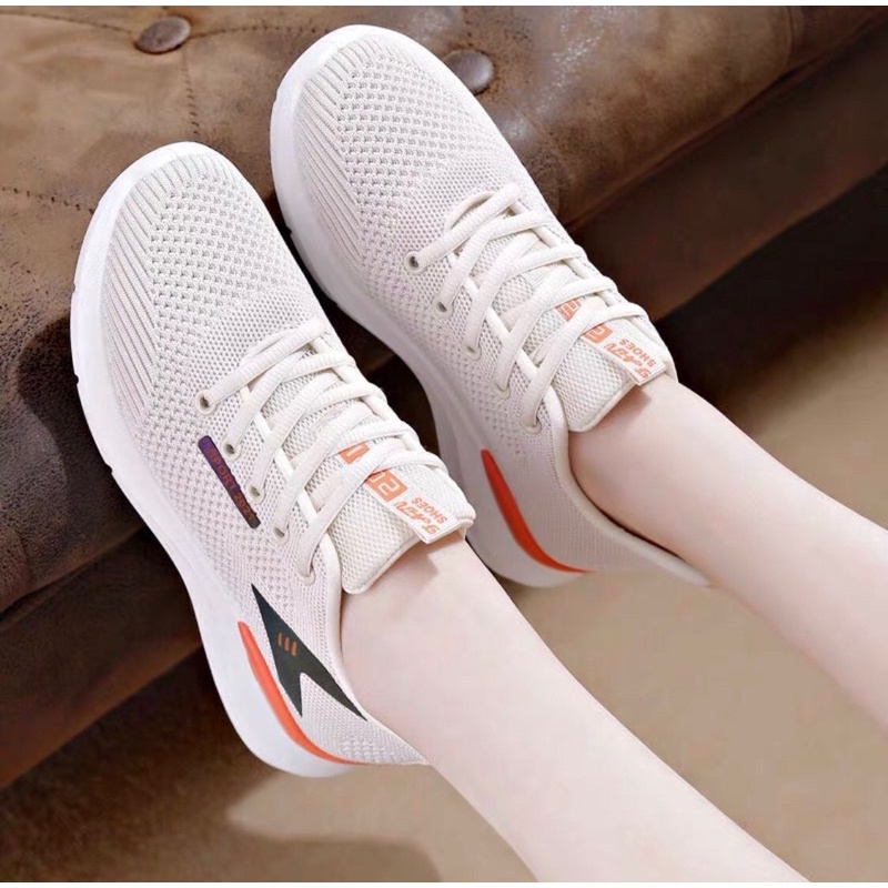 Giày thể thao nữ mũi tên vải cao cấp đế cao 3p siêu nhẹ êm chân