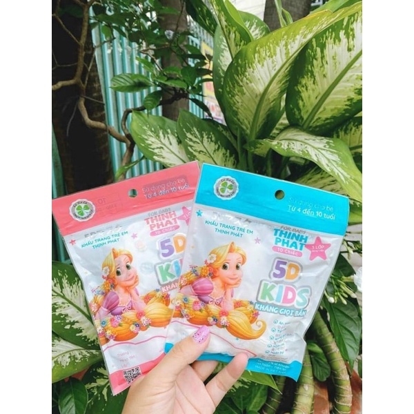 KHẨU TRANG 5D Thịnh Phát cho bé 1-4tuổi, túi zip 10 cái