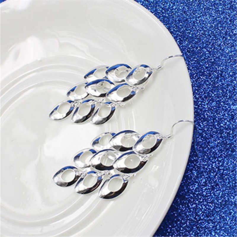 Bohemian Style 925 Silver Plated Peacock Earrings