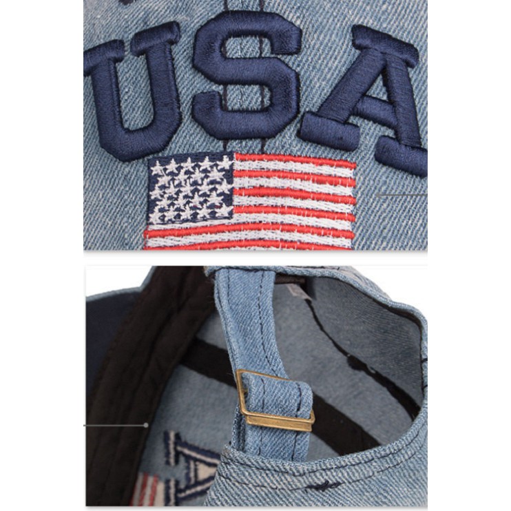 [CHUẨN ĐẸP_TRỢ SHIP ĐƠN 50K] Nón kết, mũ lưỡi trai USA A020 vải jeans thoáng mát, điều chỉnh được