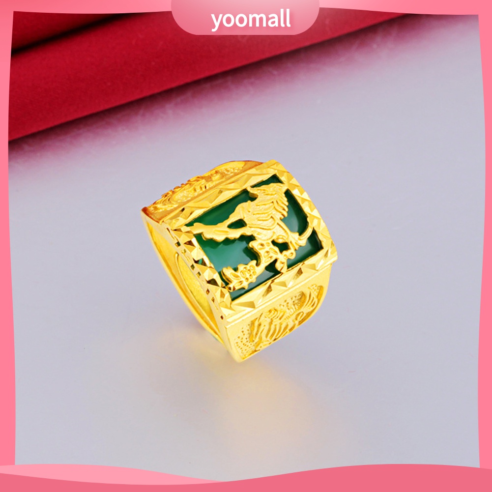 Yomall♡ Nhẫn Hở Mạ VàNg MặT HìNh NgựA ThờI Trang Cho Nam