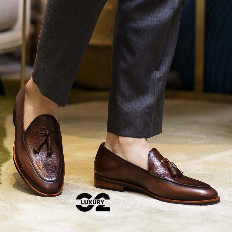 Giày lười nam Luxury dáng Loafer Shoes BL021-18 giày nam công sở chất liệu da bò thật nhiều size