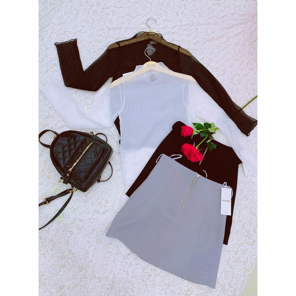 Chân váy nữ chữ A GUMAC phối dây kéo nhiều màu VB597 | BigBuy360 - bigbuy360.vn