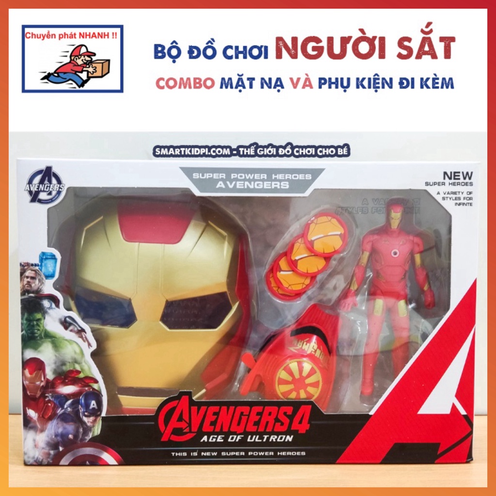 - BỘ ĐỒ CHỚI SIÊU ANH HÙNG IRON MAN COMBO MẶT NẠ VÀ PHỤ KIỆN ĐI KÈM