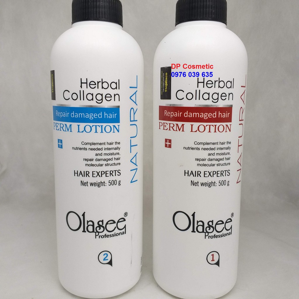 Kem uốn nóng Olasee  Collagen - Setting 500ml x2 cho tóc khỏe  yếu, tóc hư tổn