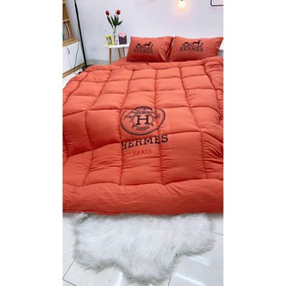 Set Chăn ga gối mùa đông cao cấp cotton đũi 5 món kèm chăn phao