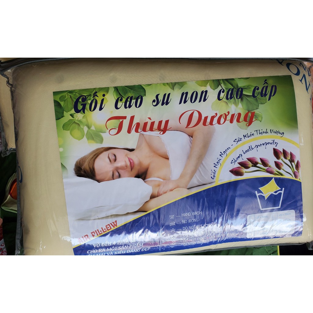 Gối nằm cao su non cao cấp ⚡ nhập mã giảm giá SANG6666⚡ Kích thướt 40x60 - mua 2 gối tặng 1 vỏ gối ngẫu nhiên.