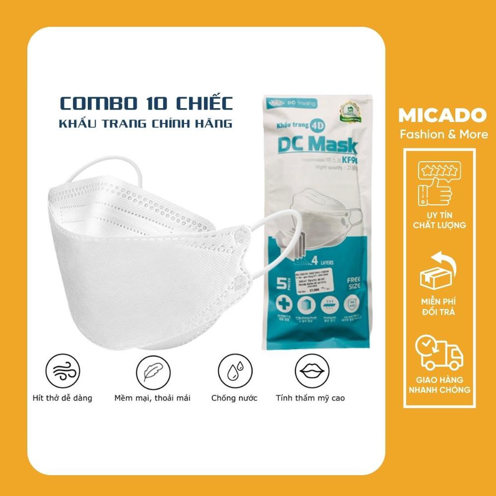 Combo 50/20/10 Khẩu trang 4D KF94 DC Mask 4 lớp chống bụi mịn kháng khuẩn tiêu chuẩn Hàn Quốc