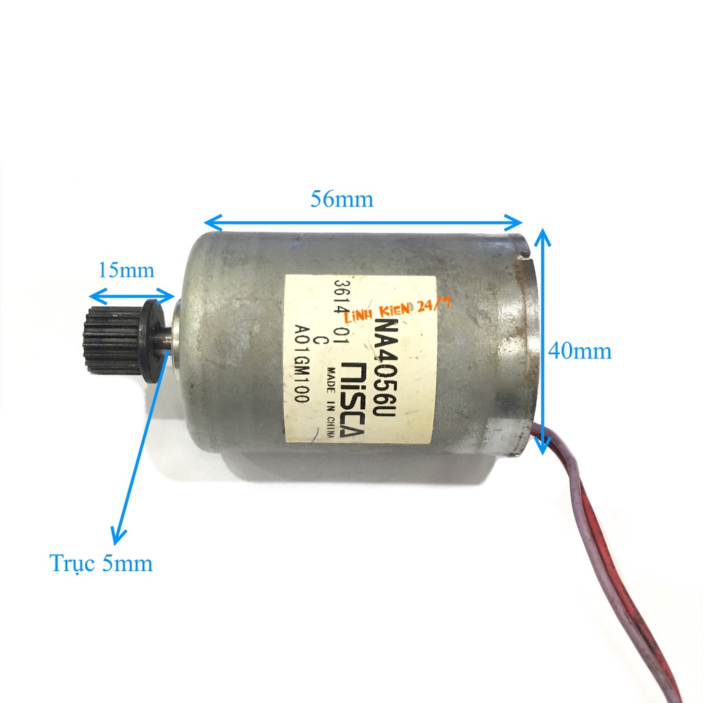 Động Cơ DC Nisca NA4056U 5V-24VDC 2A 5600RPM Trục 5mm