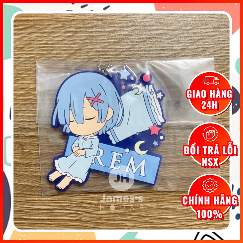 Móc Khóa Anime Re:Zero Another World To be Continued, Ichiban Kuji Rubber Keychain, chính hãng Nhật Bản