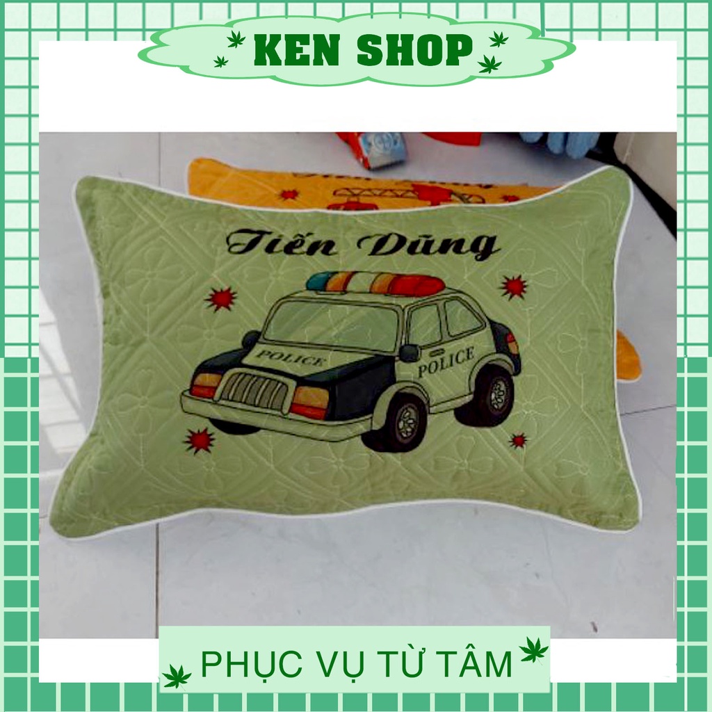 Gối cho bé ngủ đi học in hình xe ô tô cảnh sát cưu hỏa