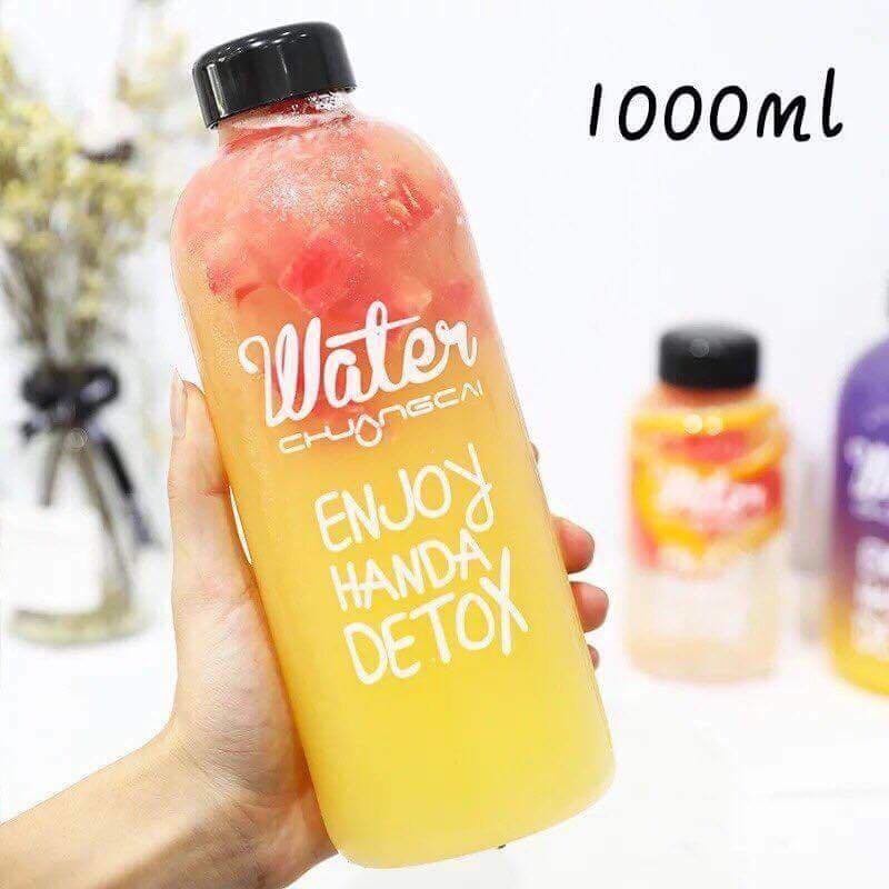 [600ML+1000ML] Bình đựng nước Detox bằng nhựa kèm túi vải tiện lợi