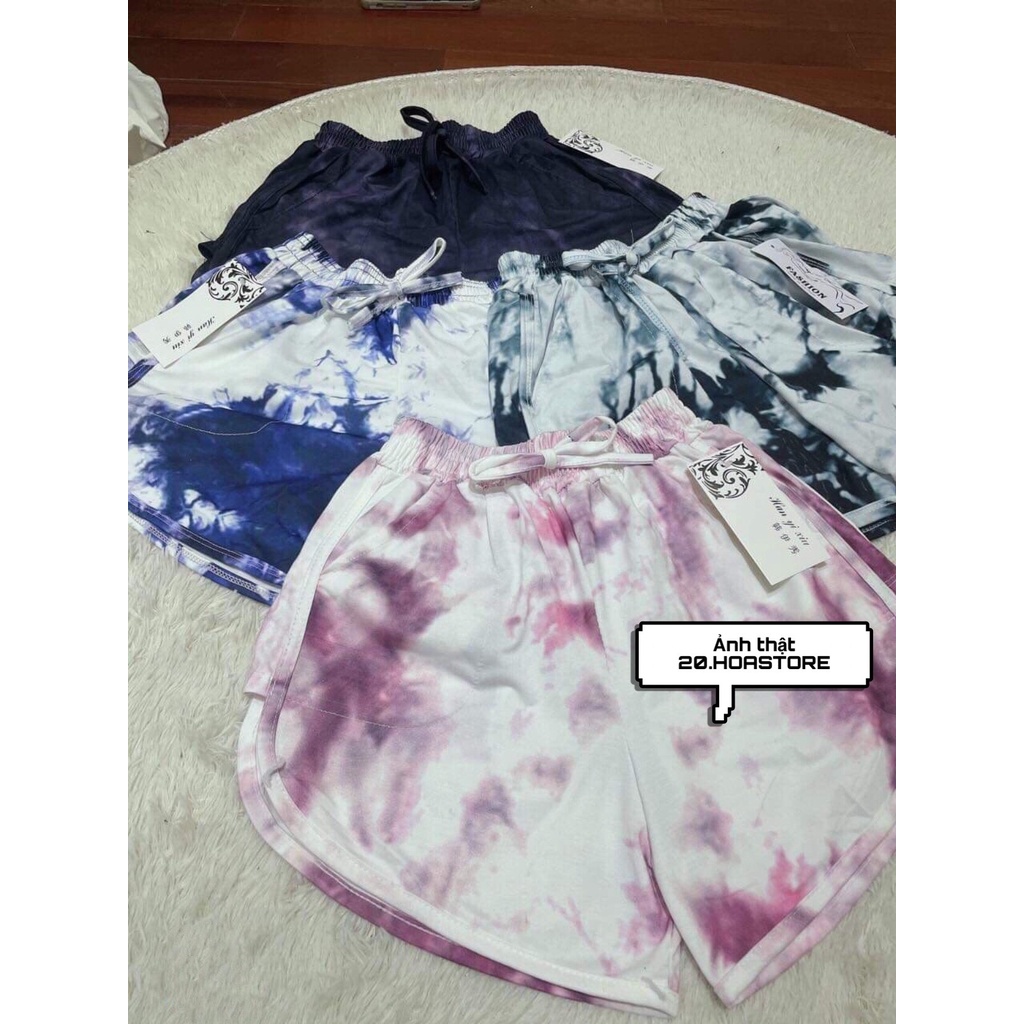 Quần Short Loang Nữ Ống Rộng 🦋 Quần Đùi Nữ Dây Rút Túi Trước 4 Màu 🦋