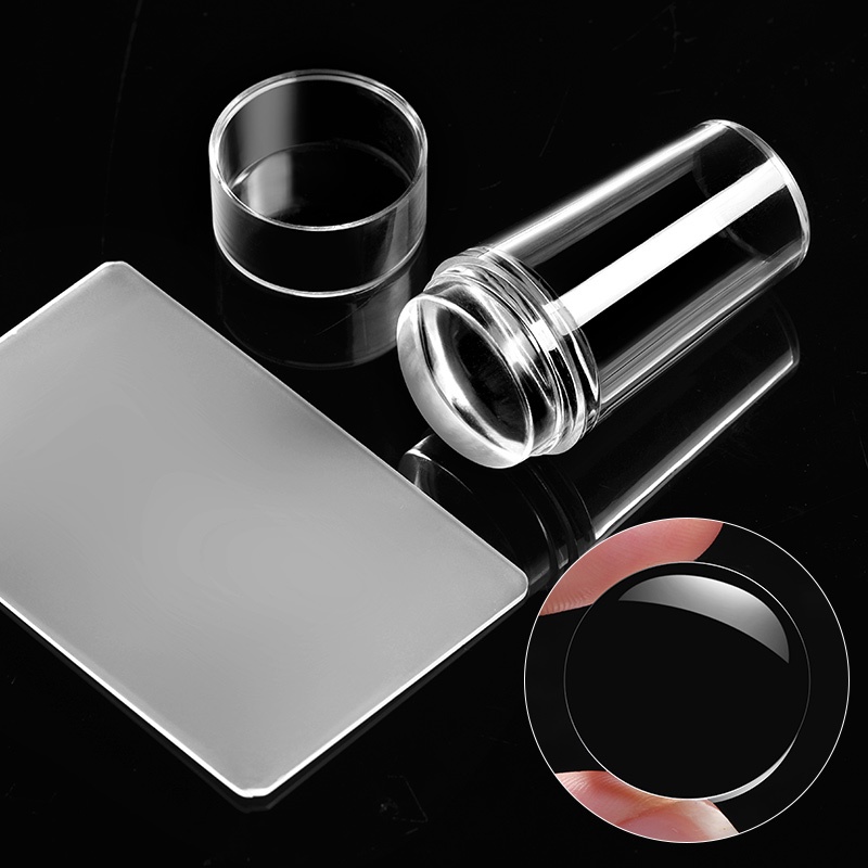 Dụng Cụ In Hình Móng Tay Bằng Silicon Trong Suốt Kèm Dụng Cụ Cạo