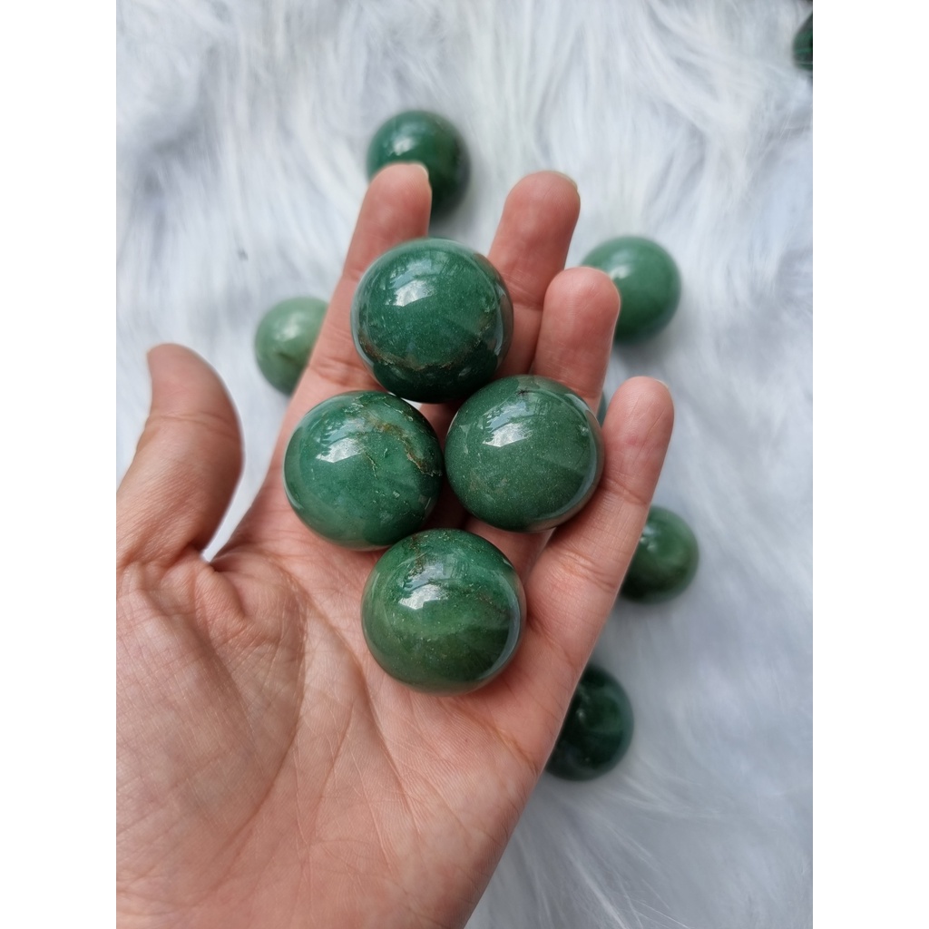 Cầu đá Green Aventurine mini làm Grid, thanh tẩy Tarot, Reiki, thiền định, phong thủy