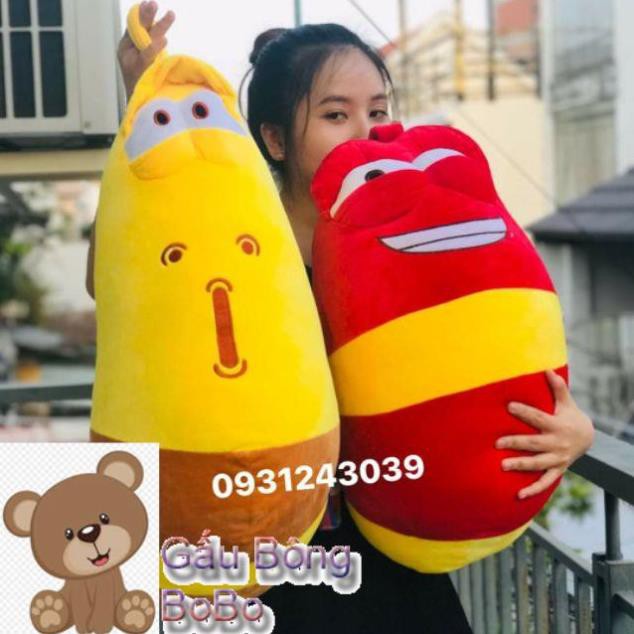 [BOBO] [Rẻ nhất Shopee] Gối ôm gấu bông Sâu Larva cao cấp - ấu trùng màu vàng +đỏ