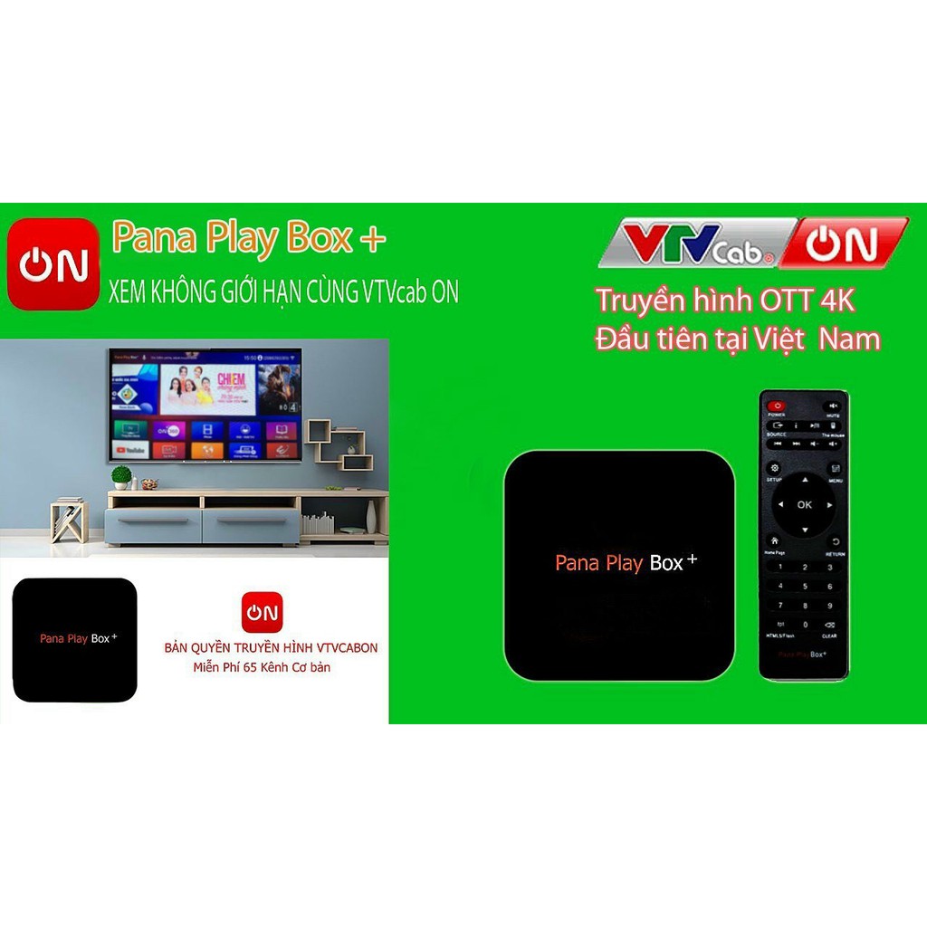 Đầu Tivi box Pana Playbox+( Ram 4Gb Rom 16Gb)- Hỗ trợ khiển giọng nói 1 chạm- Mới nhất