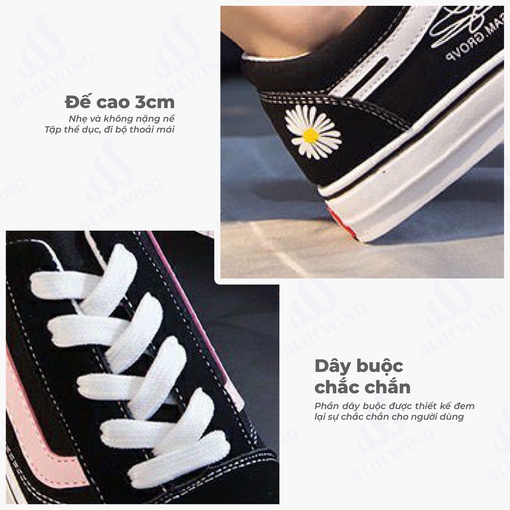 Giày Thể Thao Nữ Basic Chất Liệu Da Mềm Thời Trang BLUEWIND 68837