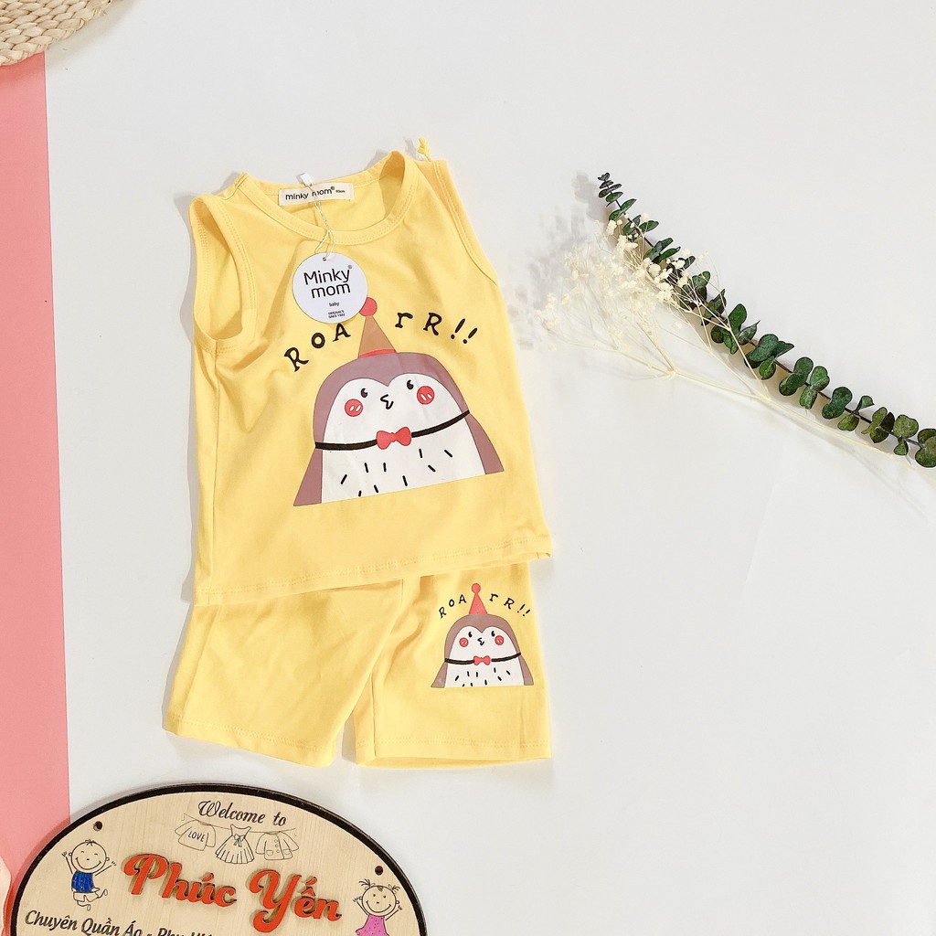 Bộ Ba Lỗ Cotton 100 % Hàng Minky Mom In Họa Tiết Mây-Đỏ Cho Bé (Size 8-18kg) (SP001472)