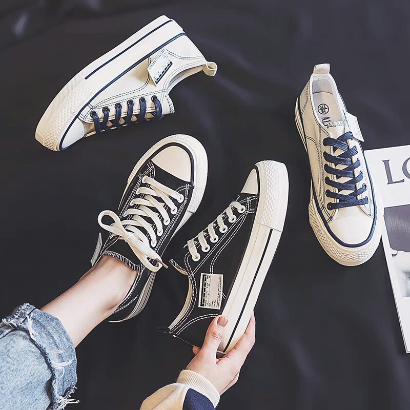 Giày thể thao nữ sneaker  FREESHIP  độn đế vải Jeans mác mã vạch độn đế hot 2021 X68