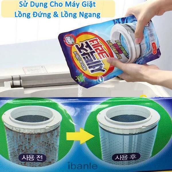 BỘT VỆ SINH  LỒNG MÁY GIẶT,BỘT TẨY VỆ SINH LỒNG MÁY GIẶT  HÀN QUỐC khử khuẩn diệt nấm mốc lâu ngày