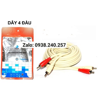 Dây kết nối tín hiệu 4 đầu hoa sen av - dây av 4 đầu - cáp av 2 ra 2