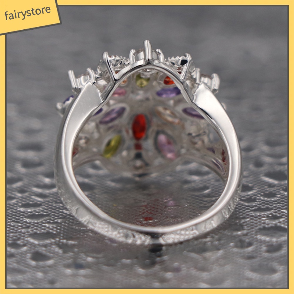 Nhẫn Đính Hôn Đính Đá Nhân Tạo Nhiều Màu Dành Cho Nữ