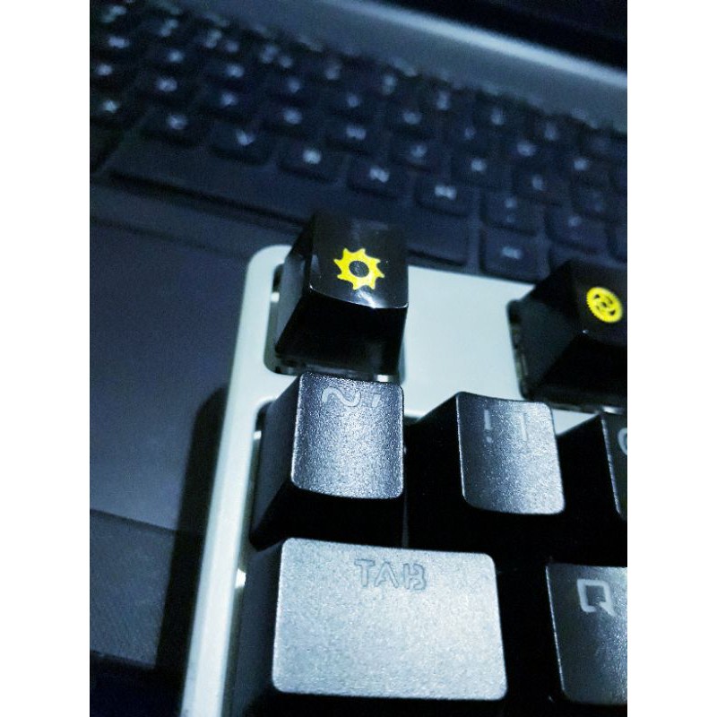 [Mã ELORDER5 giảm 10k đơn 20k] Keycap họa tiết bánh răng vàng trang trí bàn phím gaming (ảnh thật)