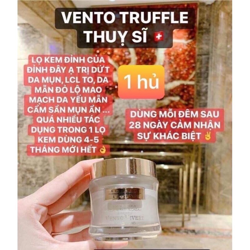 [ Mua 1 tặng Voucher 20k, tặng 1 Mask Collagen 40k] KEM VENTO NẤM TRẮNG THUỴ SĨ - VENTO VIVERE WHITE TRUFFLE