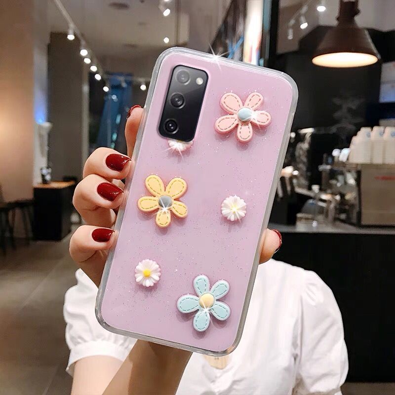 Ốp Điện Thoại Cao Su Mềm Hình Hoa Lấp Lánh Cho Samsung Galaxy S22 Plus S21 Ultra S21 FE A33 A53 A73 A13 A03 A03S M52